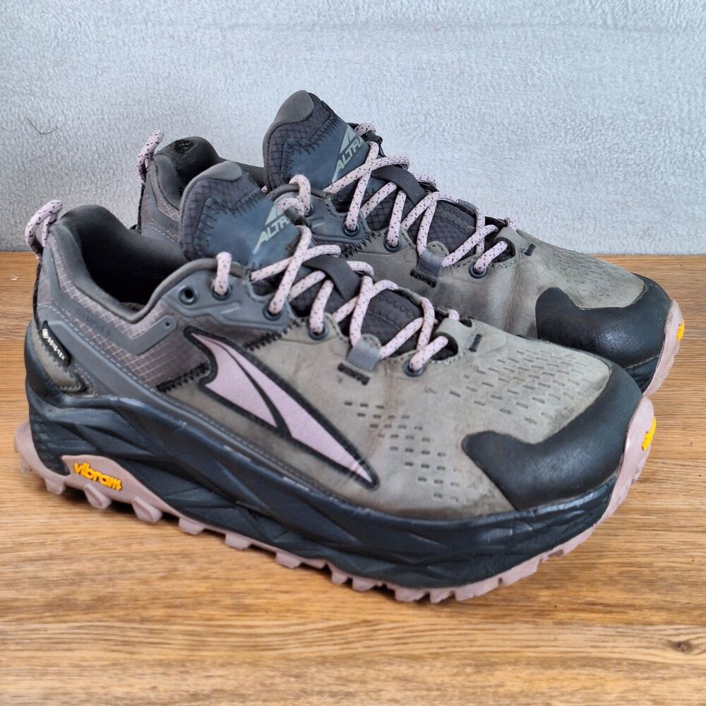 Altra Olympus 5 Low GTX Women's 8 Trail Running Shoes Gray Black Waterproof